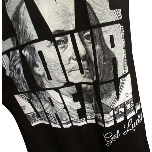 M NEW Vtg Y2K T Shirt Mens 90s GET LUCKY LIVE MONEY DREAM HIP HOP Graphic Tee - Picture 3 of 4